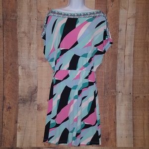 FREE SHIPPING Jennifer Lopez Geometric dress